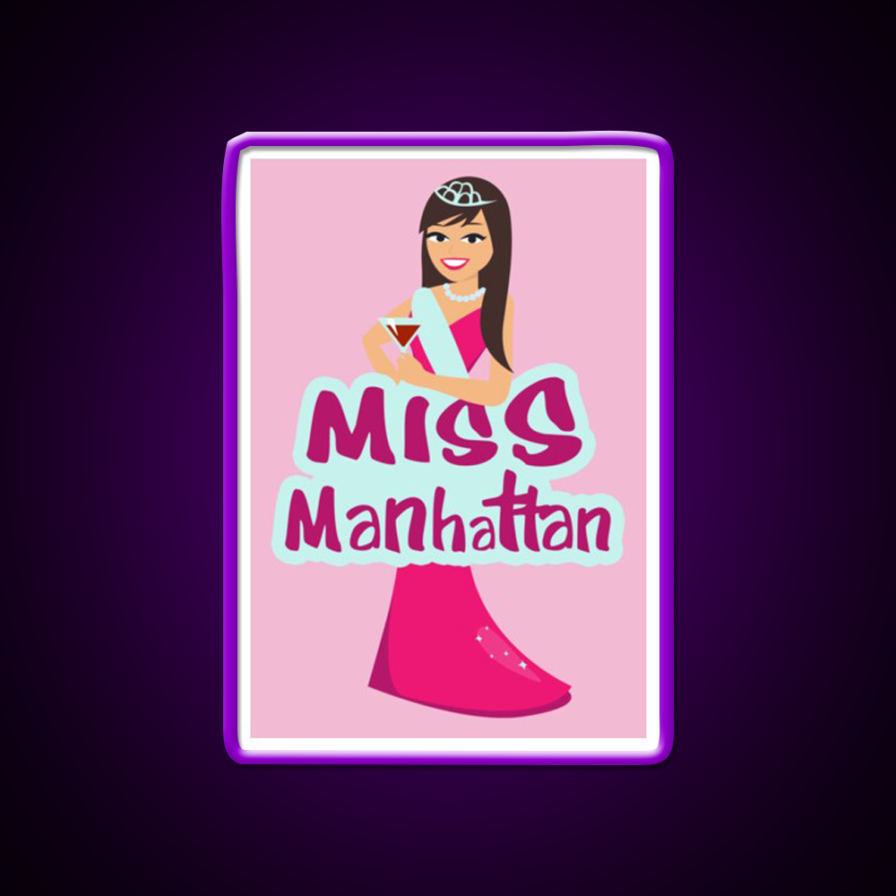 Miss Manhattan Cocktail Bar Decor Led Neon Sign Rgb Color - LED neon sign view 9