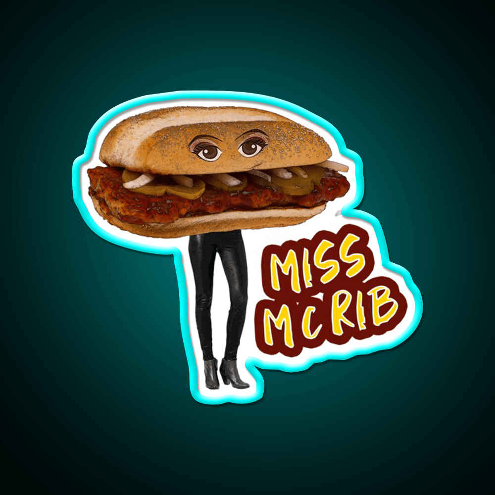 Miss Mcrib Fast Food Led Neon Sign For Burger Place Rgb Color - Shineneon