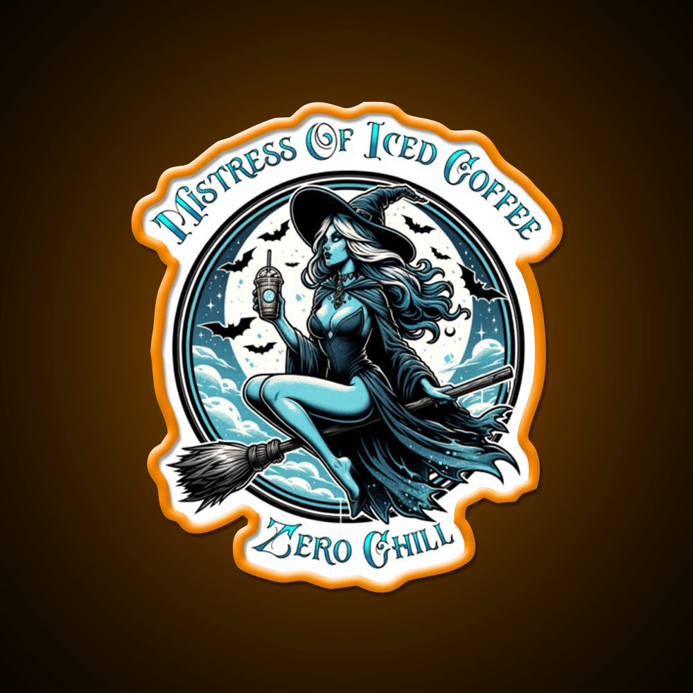 Mistress Of Iced Coffee Zero Chill Cafe Led Neon Sign Espresso Bar Art Rgb Color - Shineneon