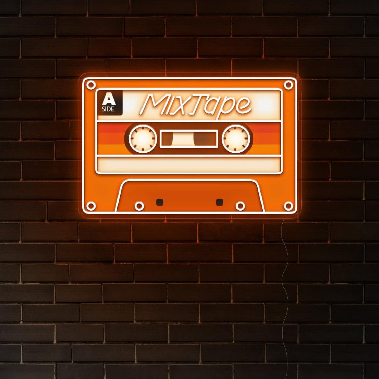 Mix Tape Retro Cassette Vintage Orange Led Neon Sign For Music Bar Studio | Shineneon