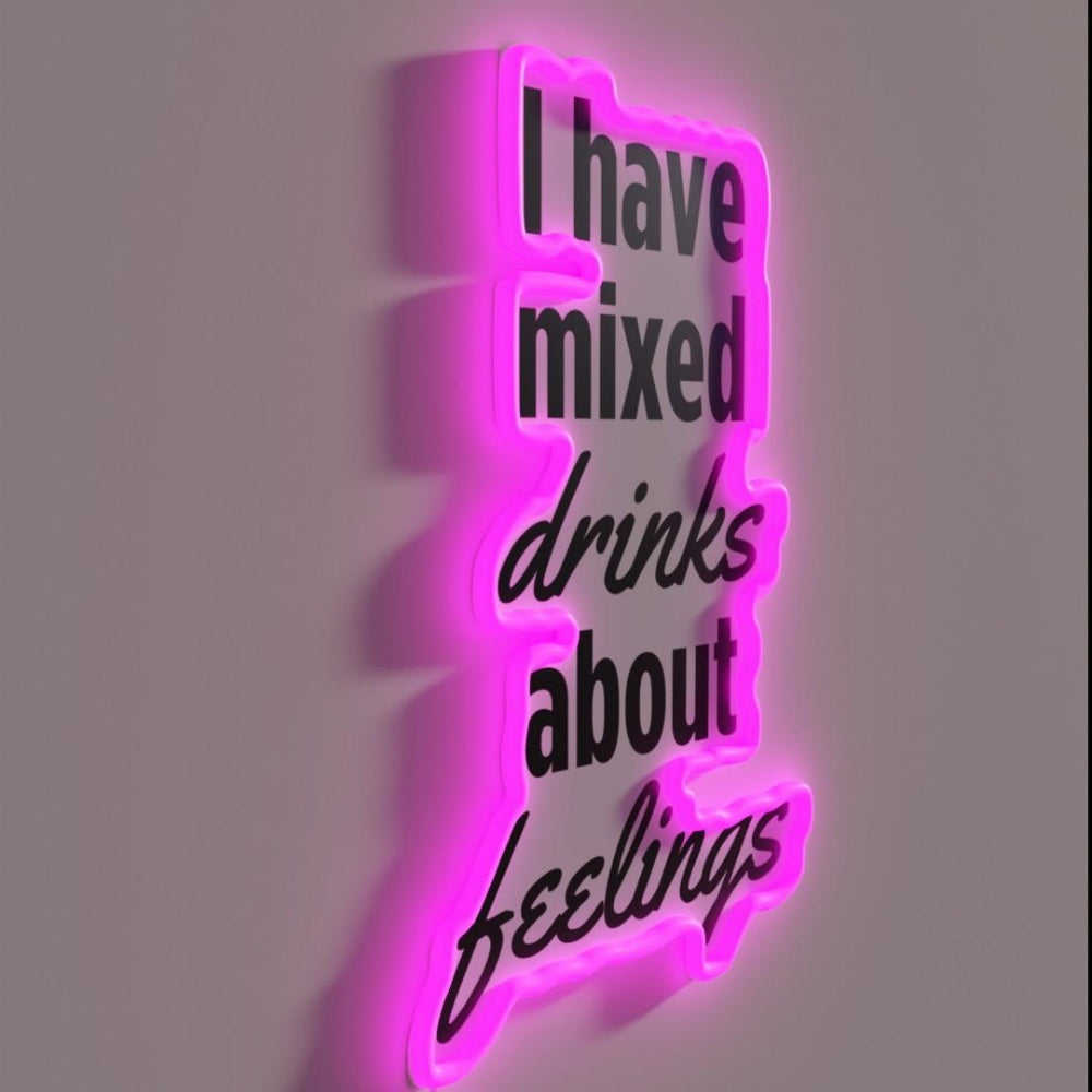 Mixed Drinks About Feelings Rgb Led Neon Sign - LED neon sign close-up detail
