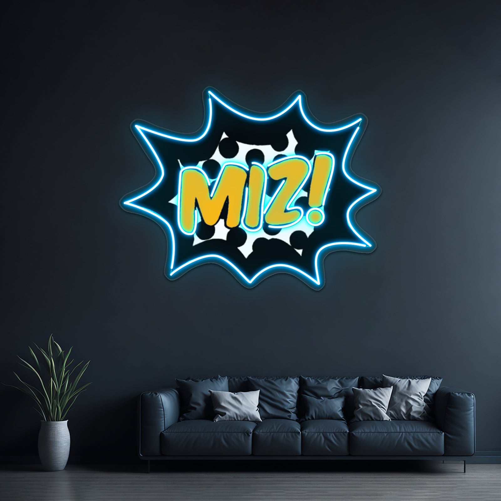 Miz Pop Artwork Neon Wall Signs - Size and dimension reference