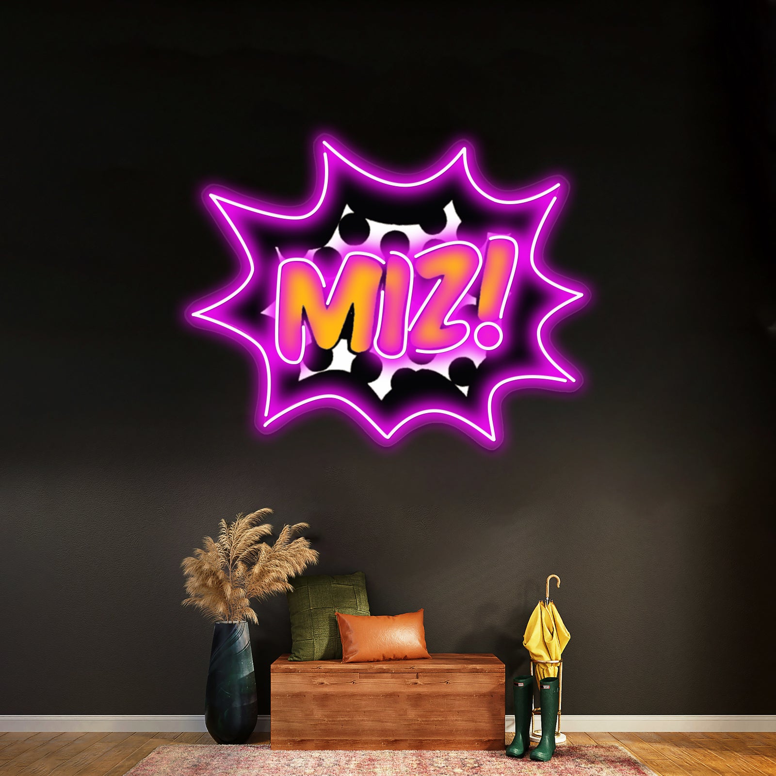 Miz Pop Artwork Neon Wall Signs - LED neon sign close-up detail