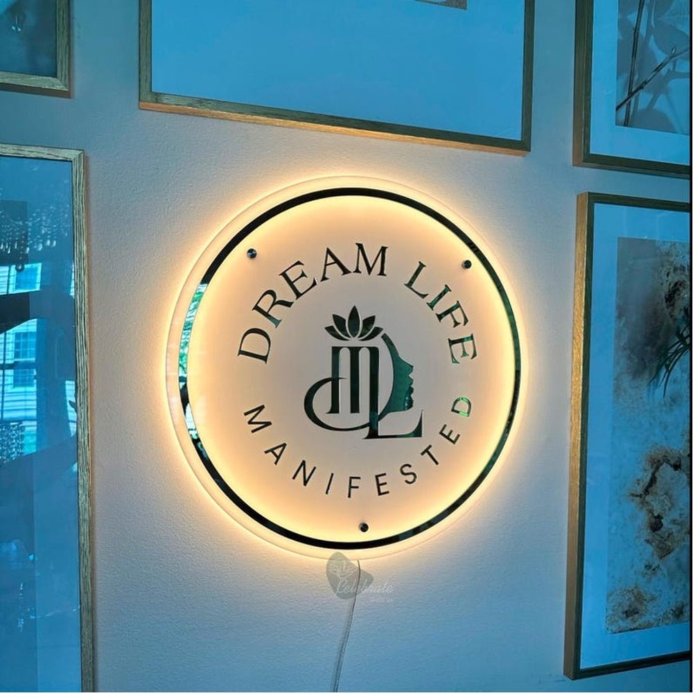 Ml Dream Life Manifested Acrylic Business Logo Sign - Shineneon