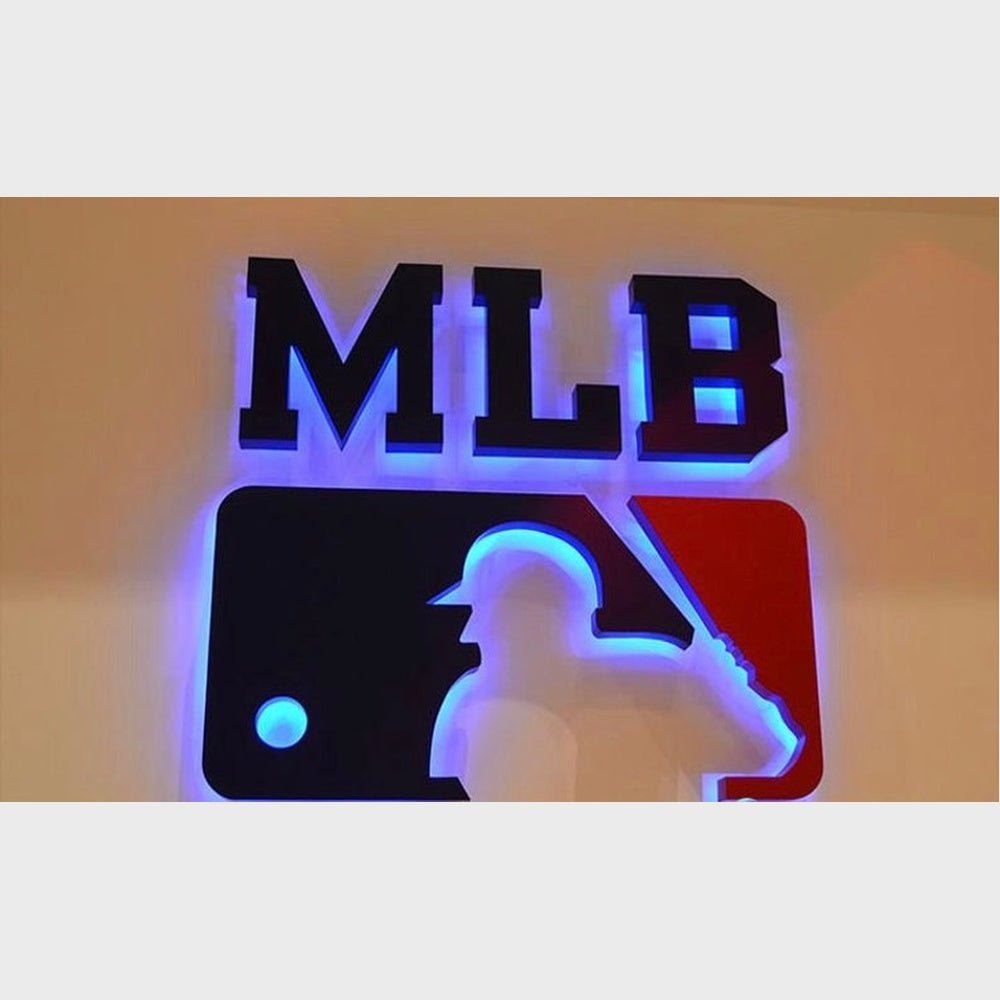 Mlb Big Logo 3D Backlit Channel Letters Led Light Sign - Shineneon
