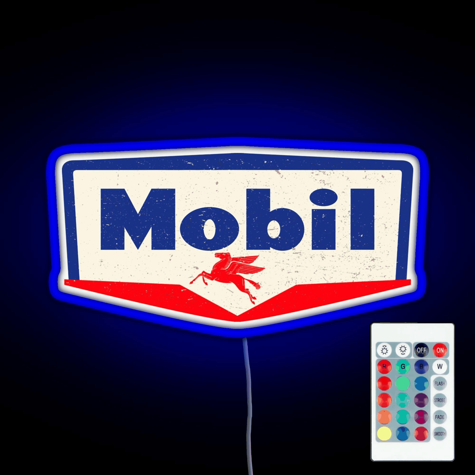 Mobil Oil Vintage Sign Logo 1950 Rgb Led Neon Sign Pop Wall Art