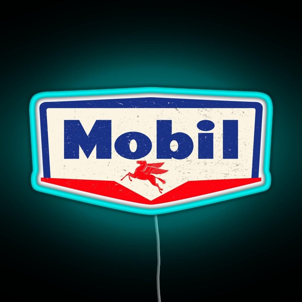 Mobil Oil Vintage Sign Logo 1950 Rgb Led Neon Sign Pop Wall Art - Shineneon