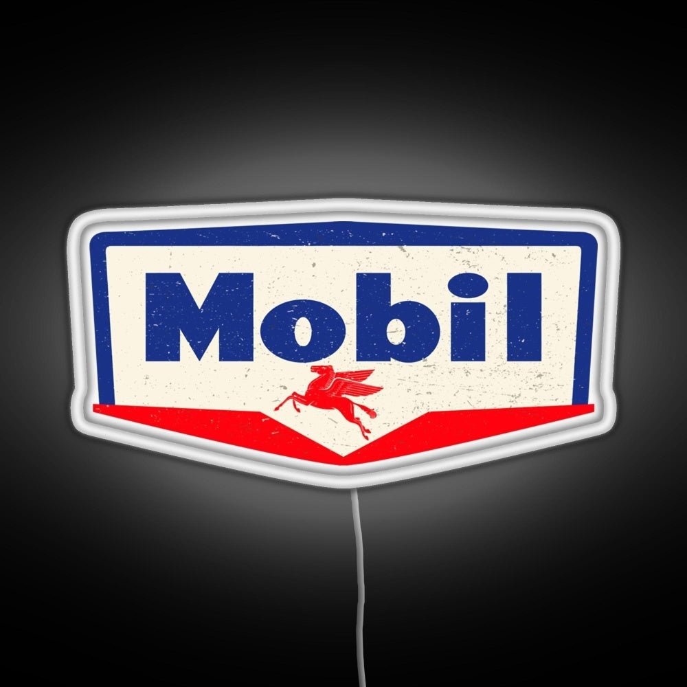 Mobil Oil Vintage Sign Logo 1950 Rgb Led Neon Sign Pop Wall Art - Shineneon