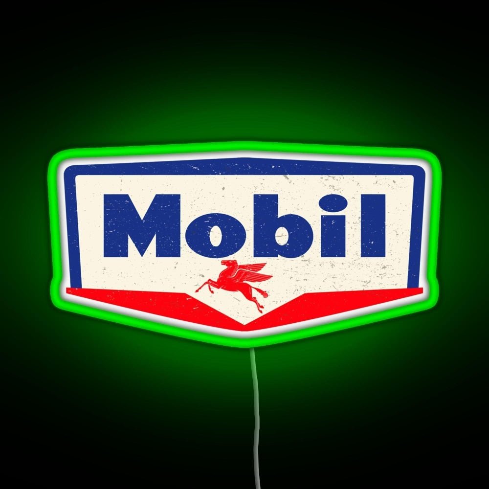 Mobil Oil Vintage Sign Logo 1950 Rgb Led Neon Sign Pop Wall Art - Shineneon