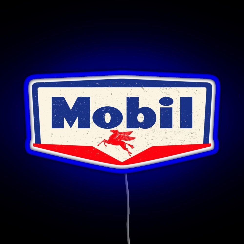 Mobil Oil Vintage Sign Logo 1950 Rgb Led Neon Sign Pop Wall Art - Shineneon