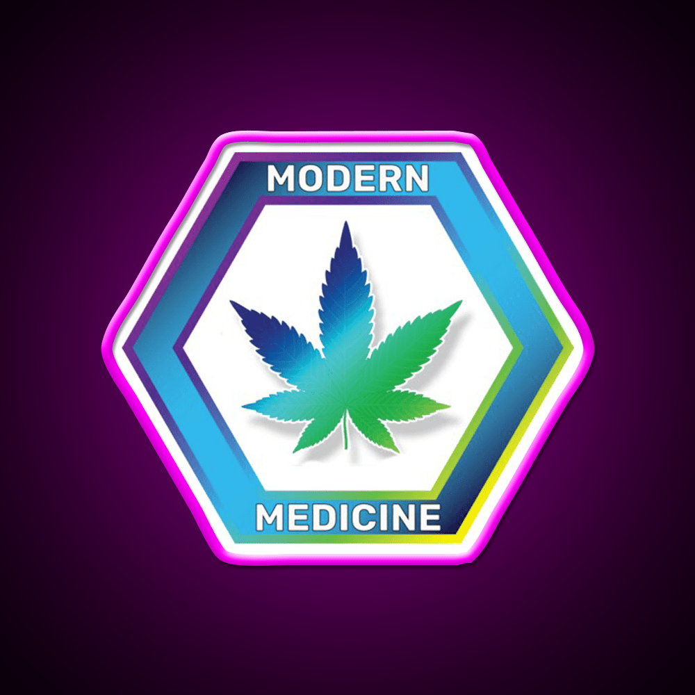 Modern Medicine Hemp Inspired Green Leaf Led Neon Sign Rgb Color - Shineneon