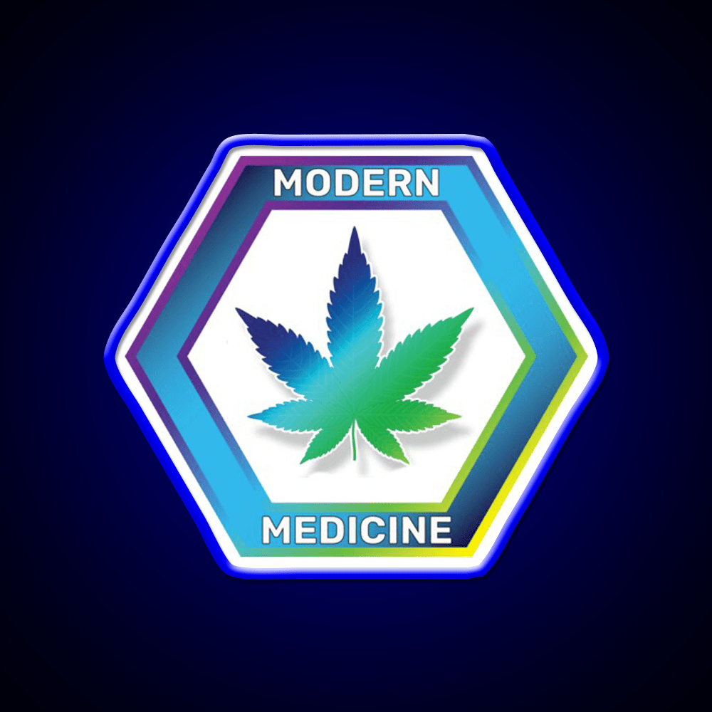 Modern Medicine Hemp Inspired Green Leaf Led Neon Sign Rgb Color - Shineneon