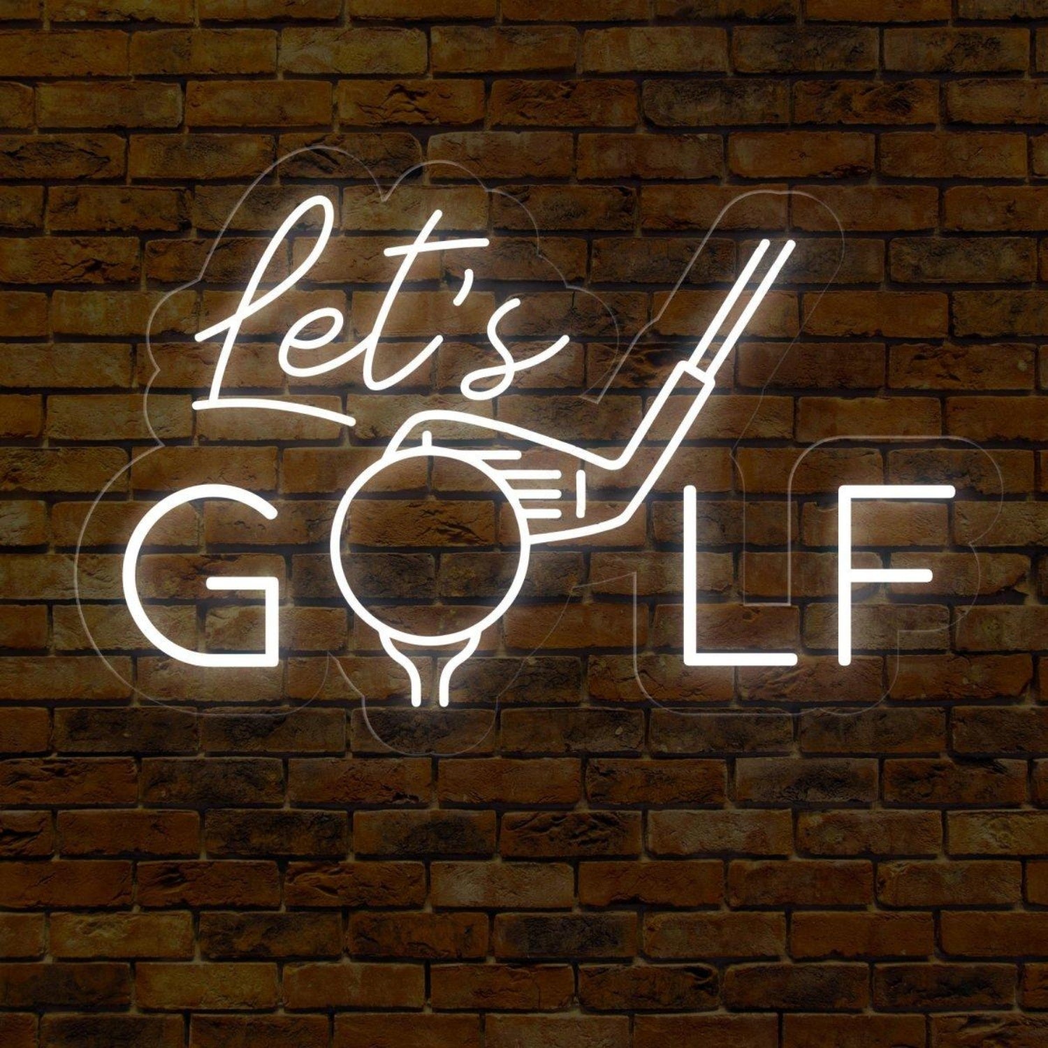 Modern White Lets Golf Led Neon Sign For Golf Club And Home Decor | Shineneon