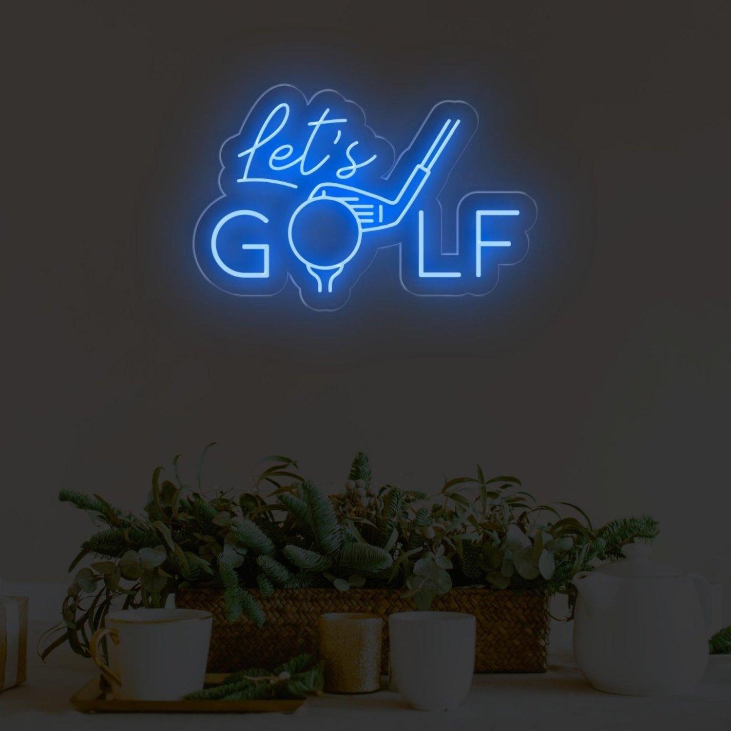 Modern White Lets Golf Led Neon Sign For Golf Club And Home Decor | Shineneon