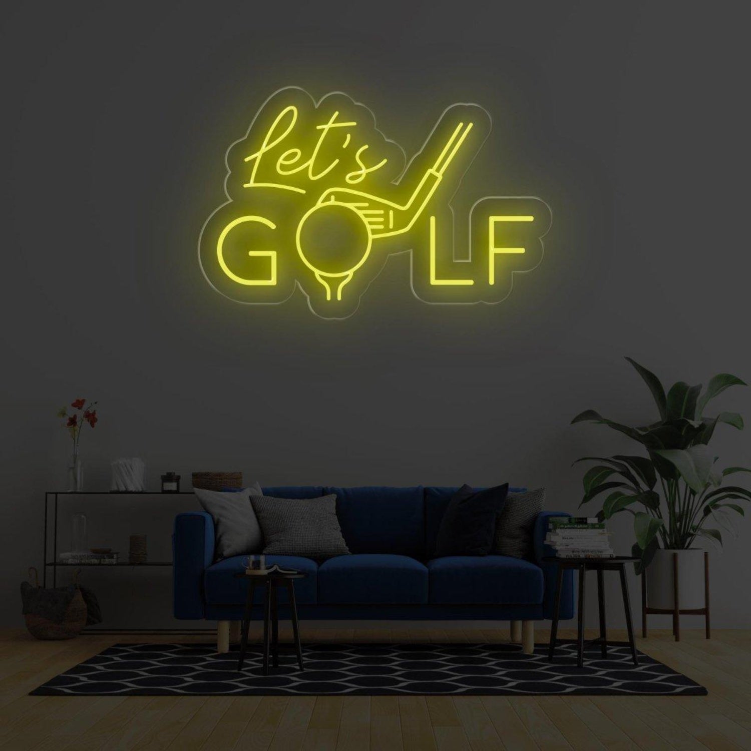 Modern White Lets Golf Led Neon Sign For Golf Club And Home Decor | Shineneon