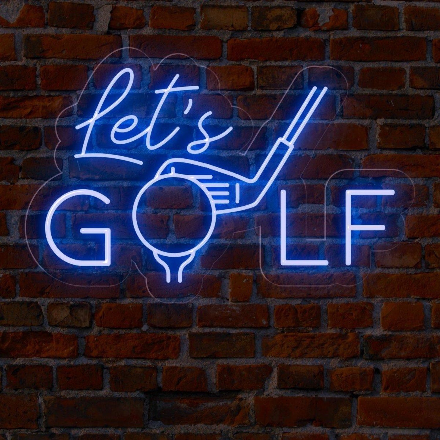Modern White Lets Golf Led Neon Sign For Golf Club And Home Decor | Shineneon