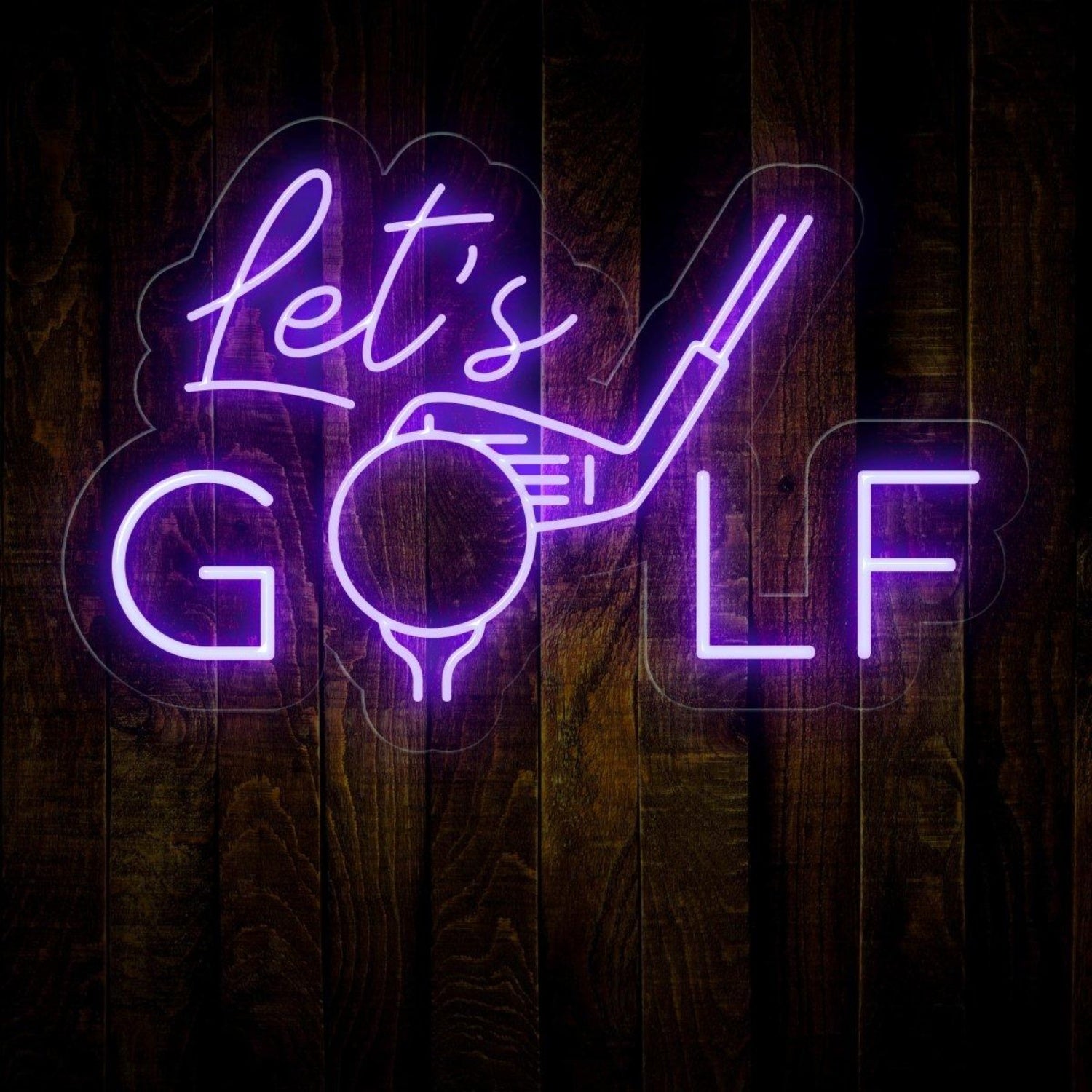 Modern White Lets Golf Led Neon Sign For Golf Club And Home Decor | Shineneon