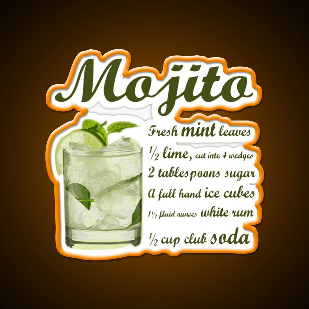 Mojito Cocktail Bar Decor Led Neon Sign For Wall Decor Rgb Color - Shineneon