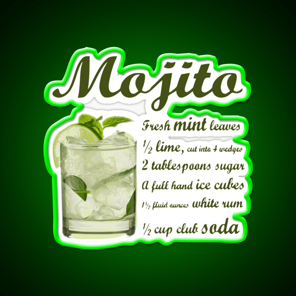 Mojito Cocktail Bar Decor Led Neon Sign For Wall Decor Rgb Color - Shineneon