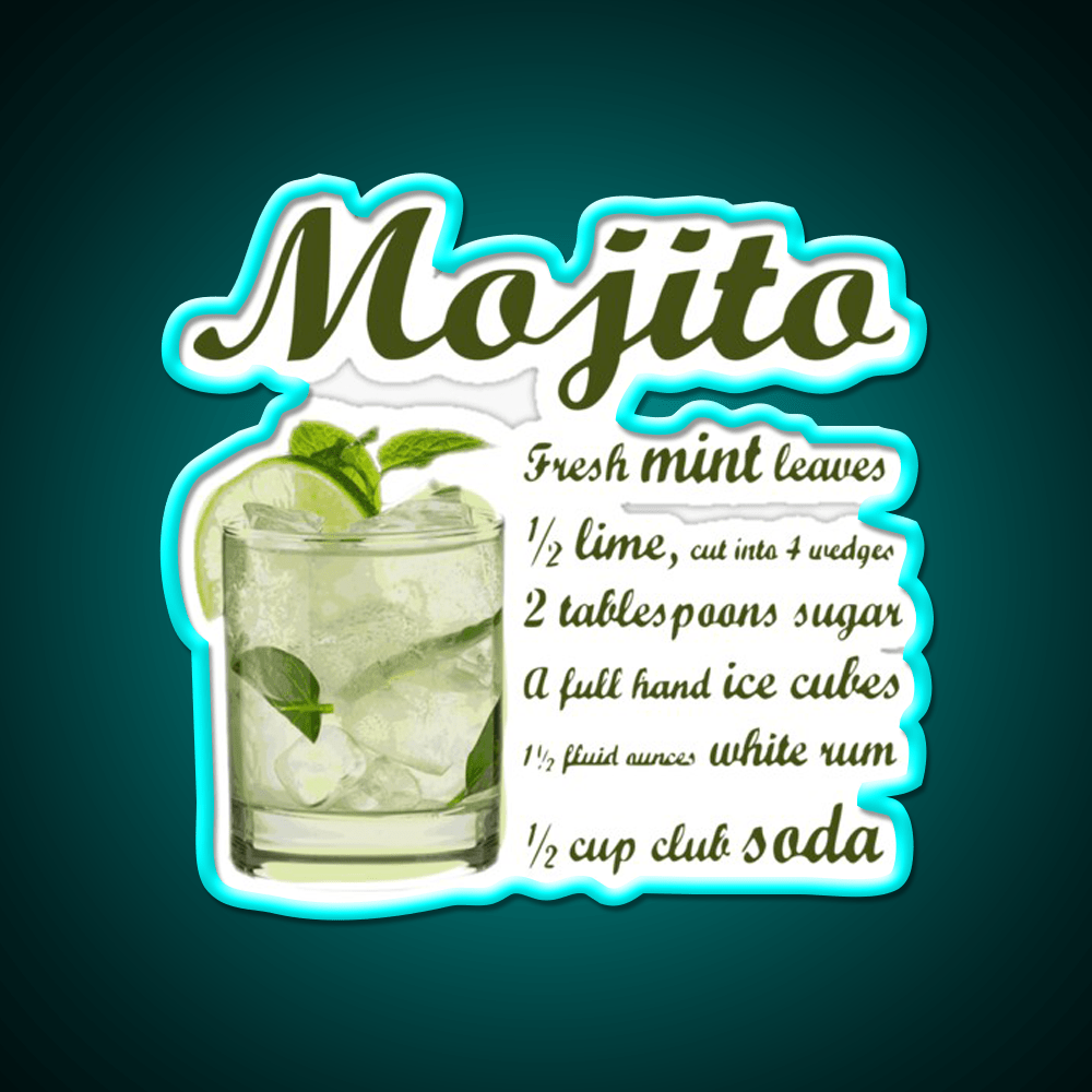 Mojito Cocktail Bar Decor Led Neon Sign For Wall Decor Rgb Color - Shineneon