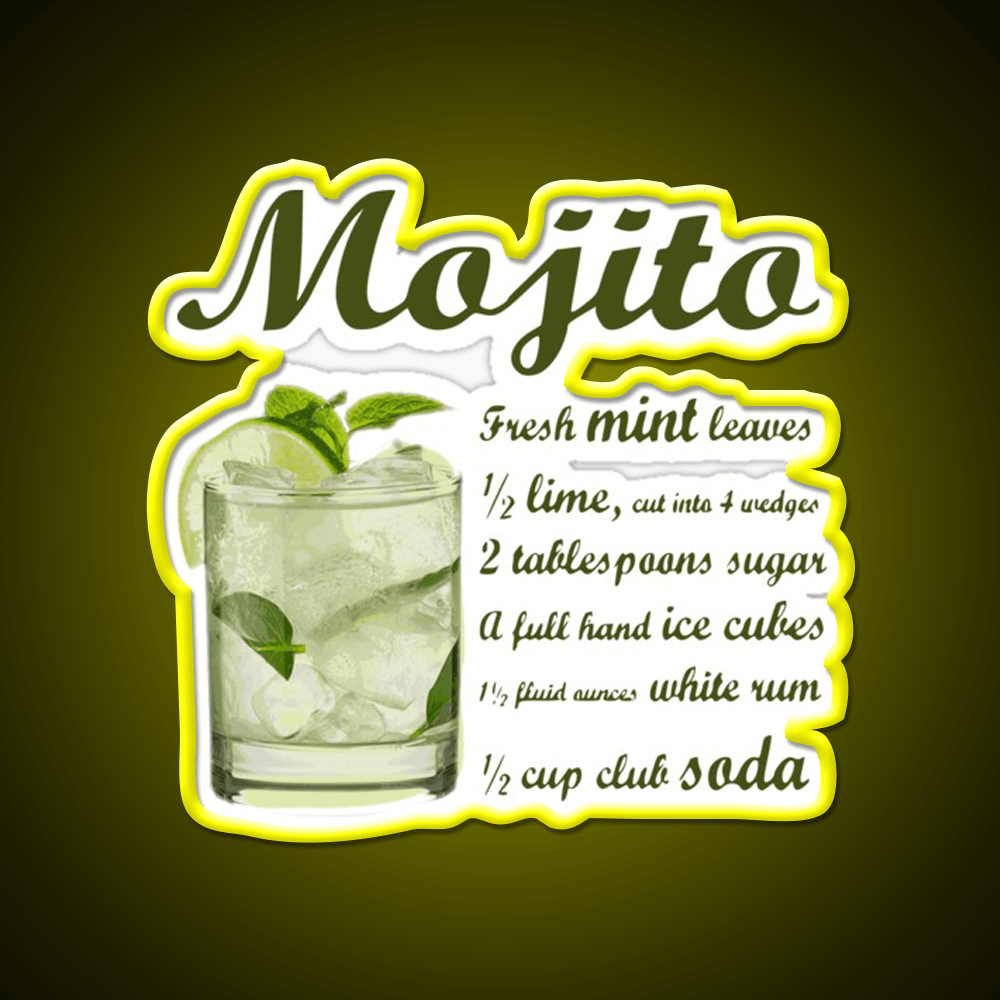 Mojito Cocktail Bar Decor Led Neon Sign For Wall Decor Rgb Color - Shineneon