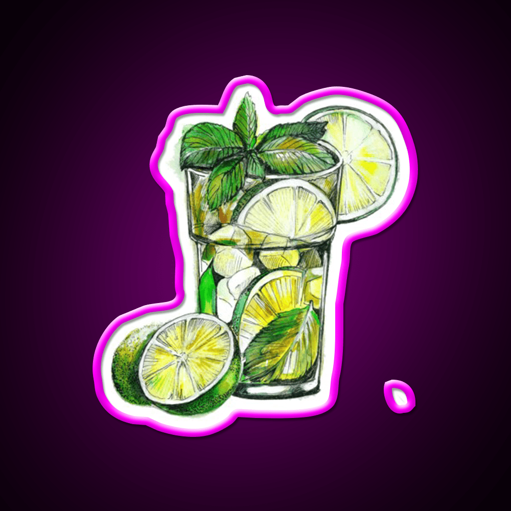 Mojito Cocktail Bar Decor Led Neon Sign Rgb Color - Shineneon
