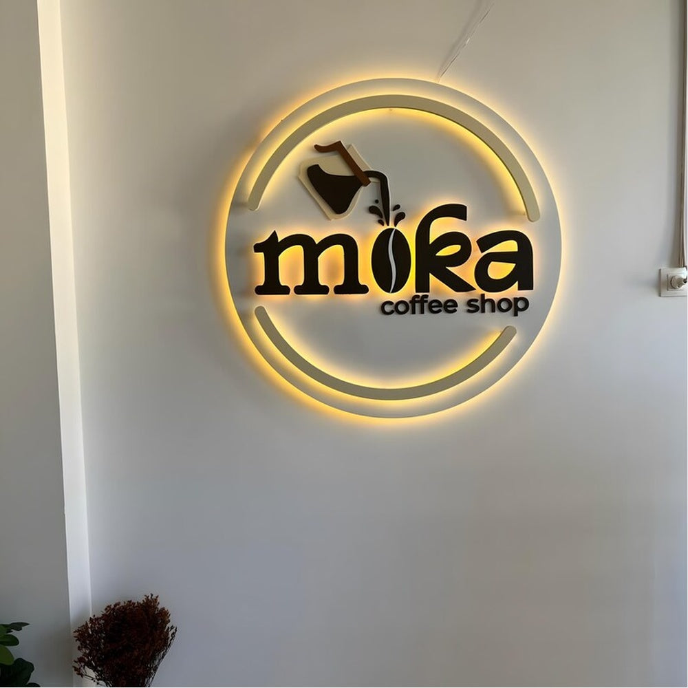 Moka Coffee Shop 3D Backlit Channel Letters Led Light Sign