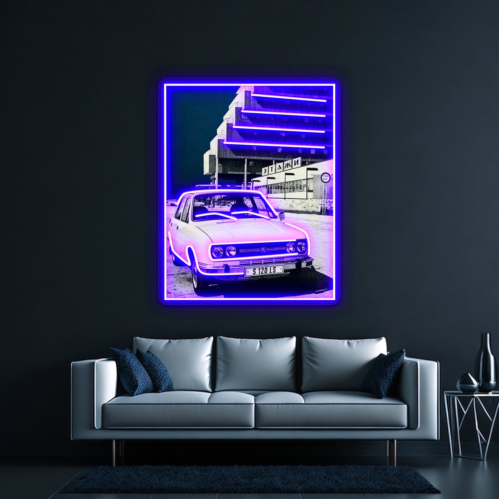 Molchat Doma Stairs Graphic Artwork Neon Wall Signs | Shineneon