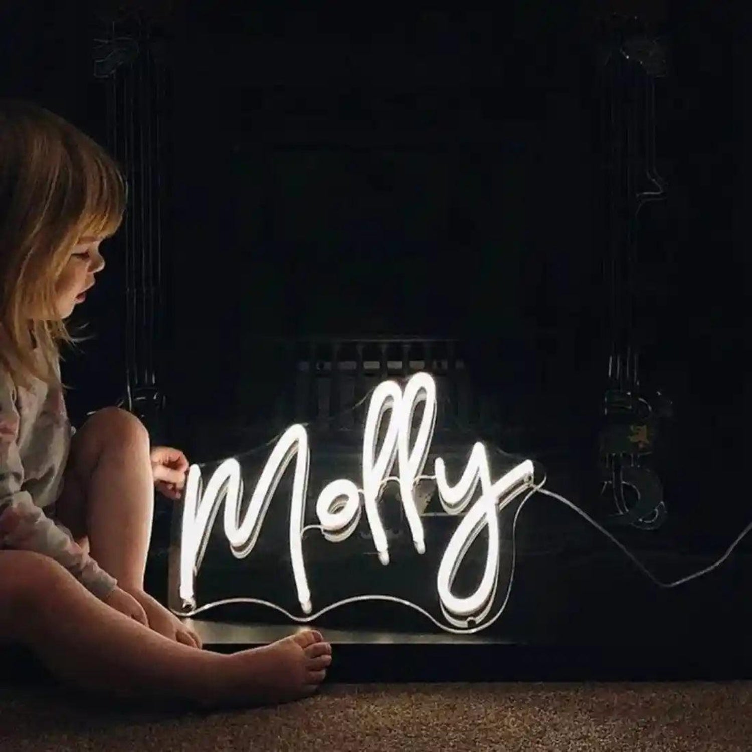 Molly White Glow LED Neon Sign for Kids Room Decor | Shineneon