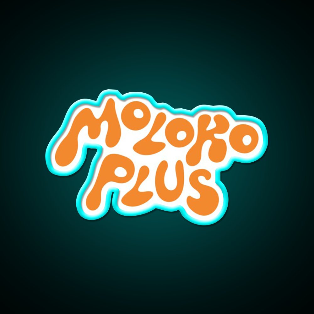 Moloko Plus Orange Cocktail Bar Decor Led Neon Sign Rgb Color - Size and dimension reference