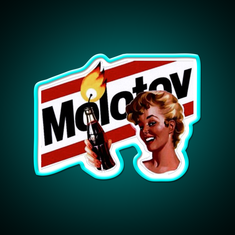Molotov Cocktail Bar Decor Led Neon Sign Rgb Color - Size and dimension reference