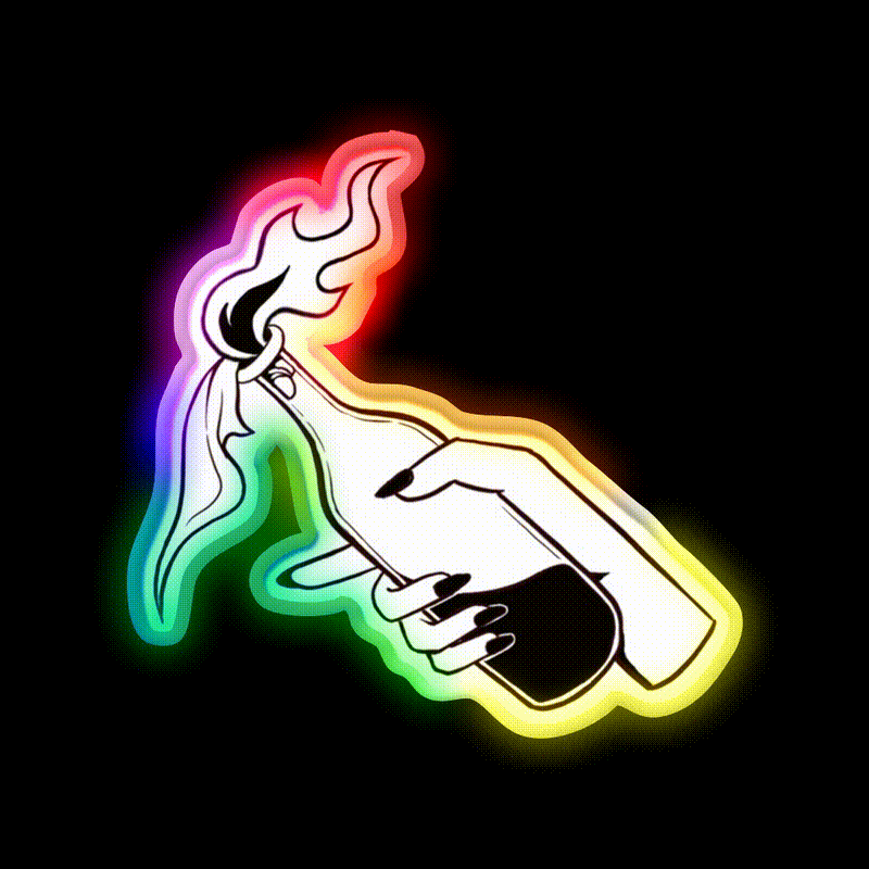 Molotov Cocktail Bar Decor Led Neon Sign Home Bar Wall Art Rgb Color - LED neon sign close-up detail