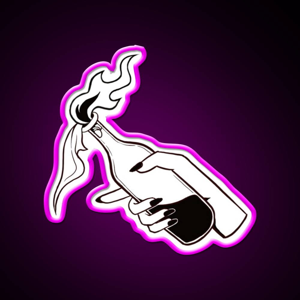 Molotov Cocktail Bar Decor Led Neon Sign Home Bar Wall Art Rgb Color - Neon sign mounted on wall in room