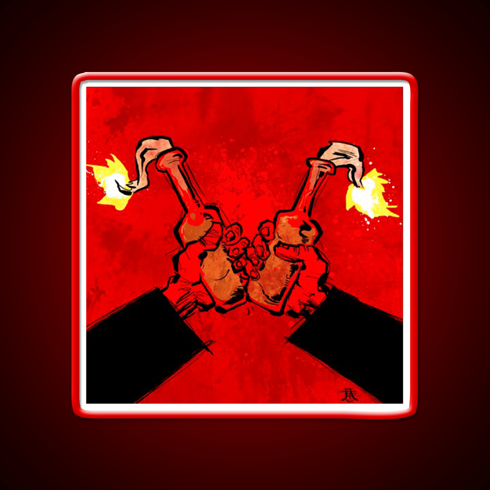 Molotov Cocktail Cheers Cocktail Bar Decor Led Neon Sign Rgb Color - Shineneon