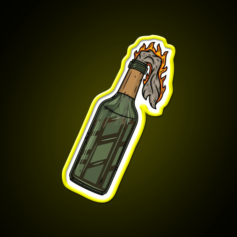Molotov Cocktail Simple Illustration Cocktail Bar Decor Led Neon Sign Rgb Color - Shineneon