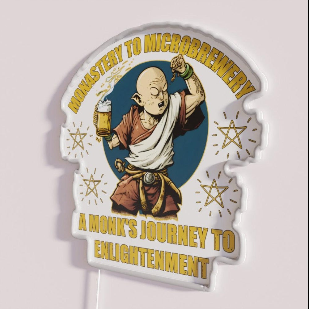 Monastery To Microbrewery Drunken Monk Rgb Led Neon Sign - LED neon sign close-up detail