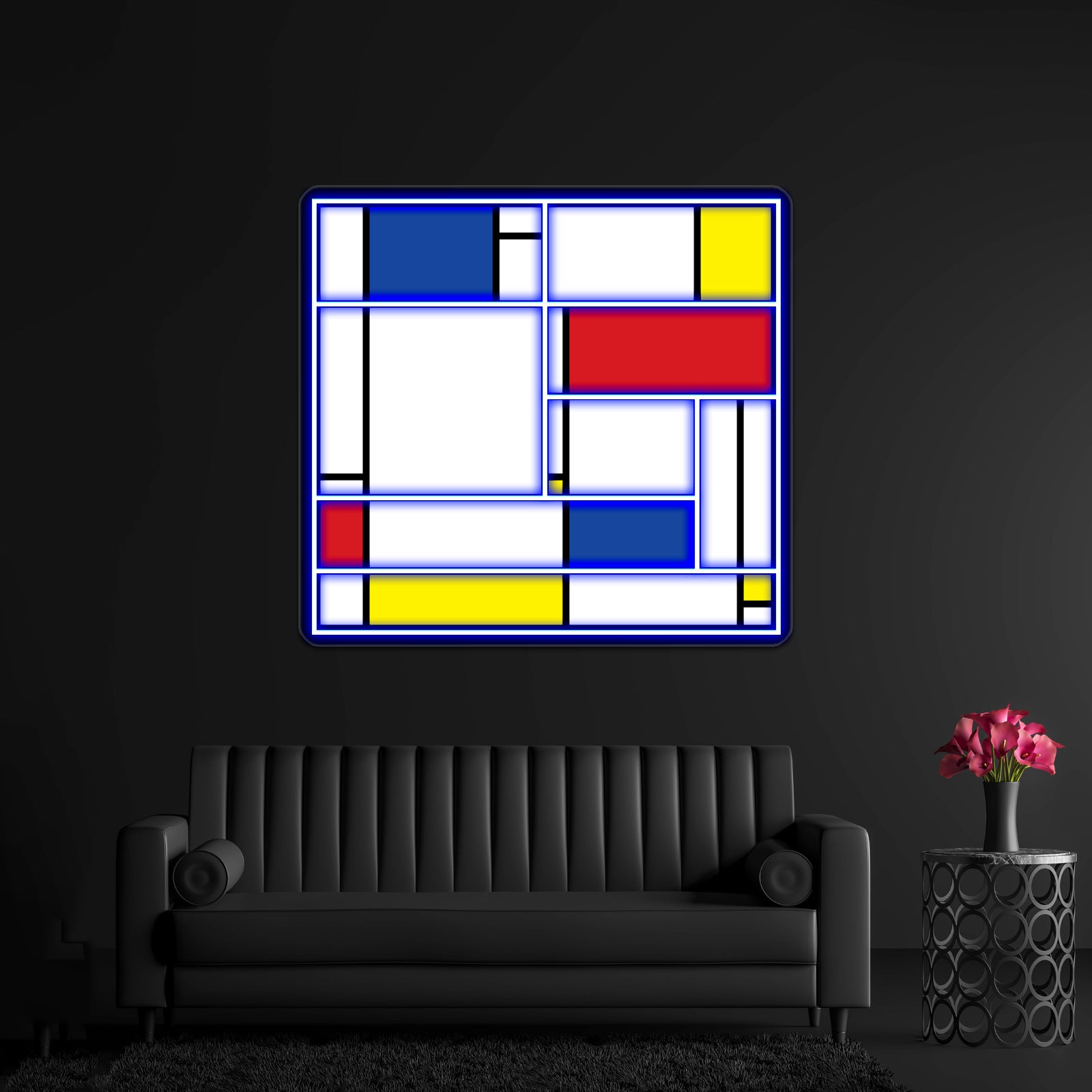 Mondrian Minimalist De Stijl Modern Art Fatfatin Wall Artwork Neon Signs | Shineneon