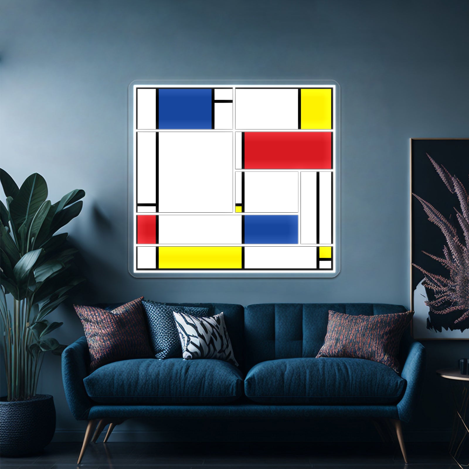 Mondrian Minimalist De Stijl Modern Art Fatfatin Wall Artwork Neon Signs | Shineneon