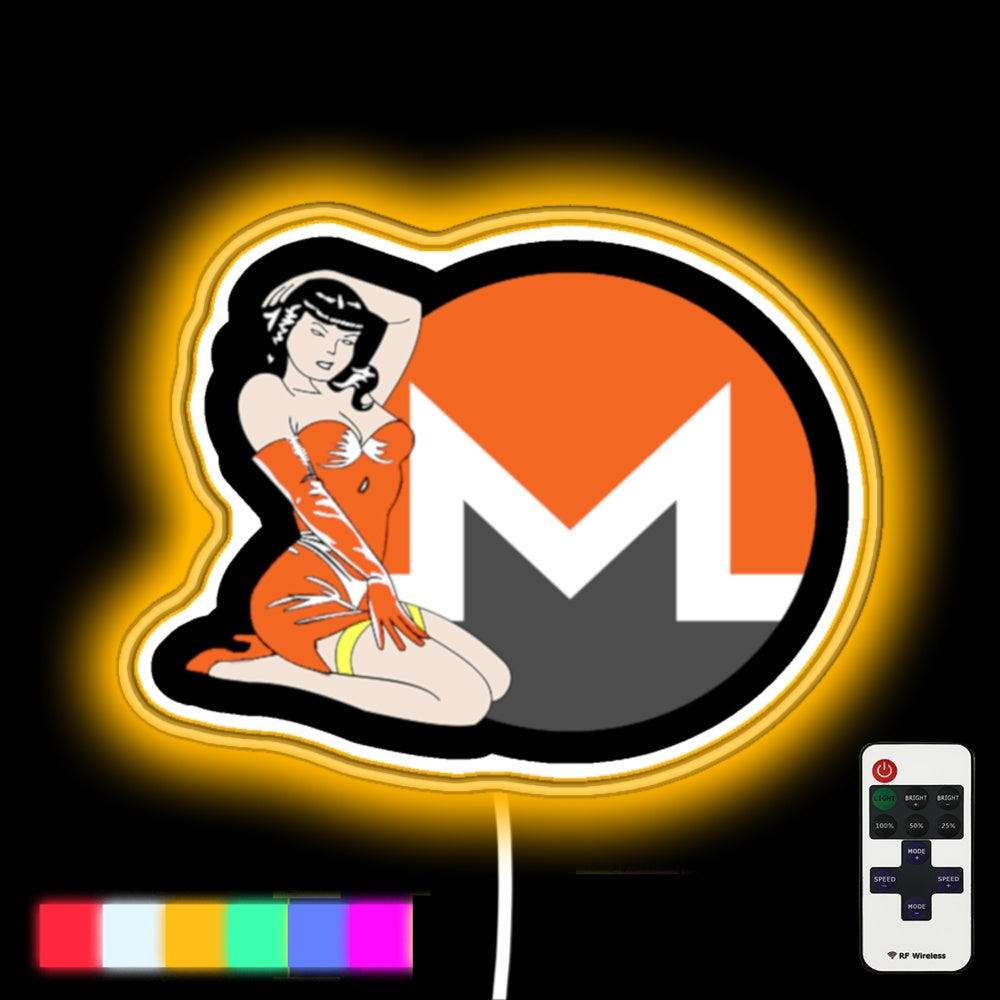 Moneroshowgirl Led Neon Sign - Custom LED neon sign front view