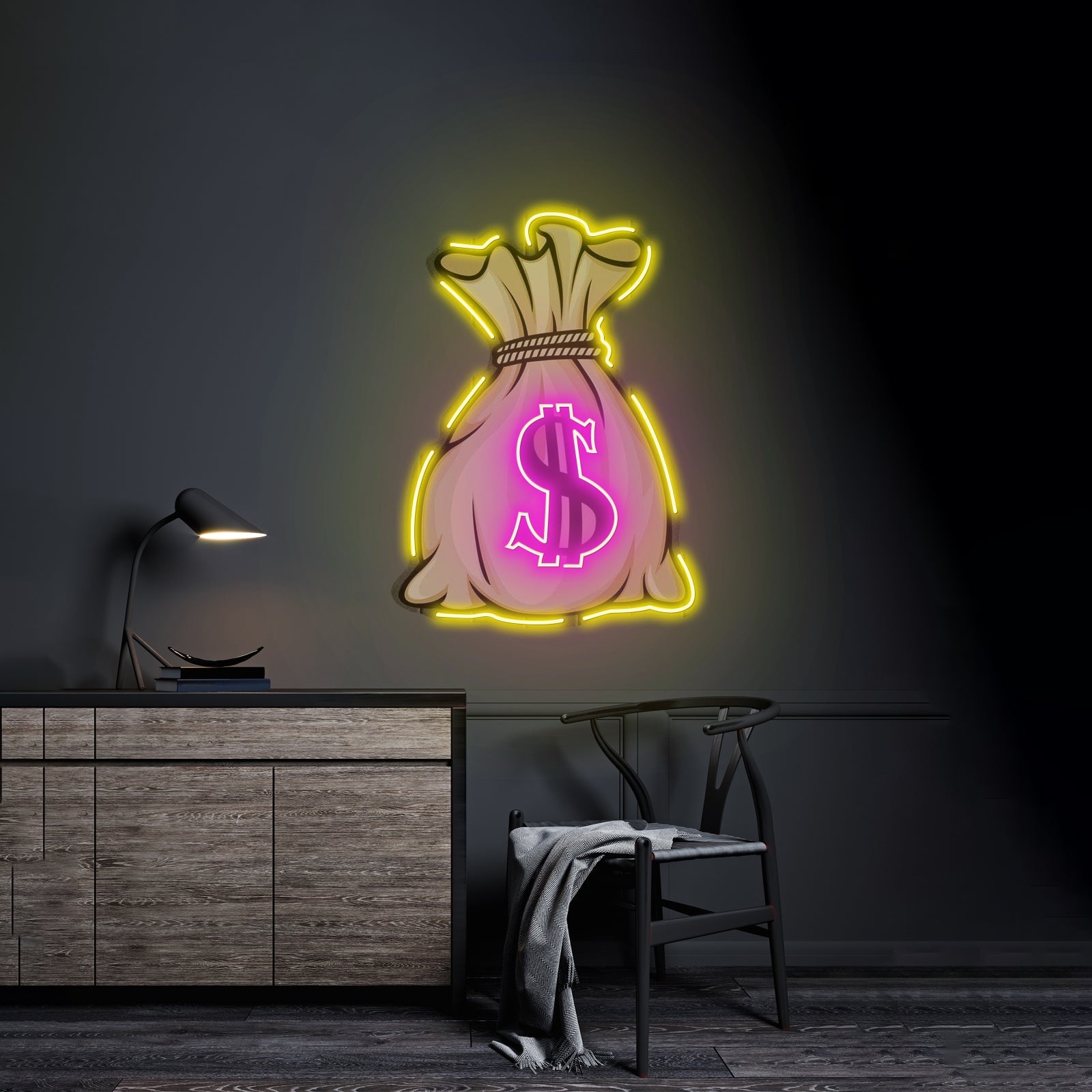 Money Bag Led Neon Artwork For Sale - Shineneon