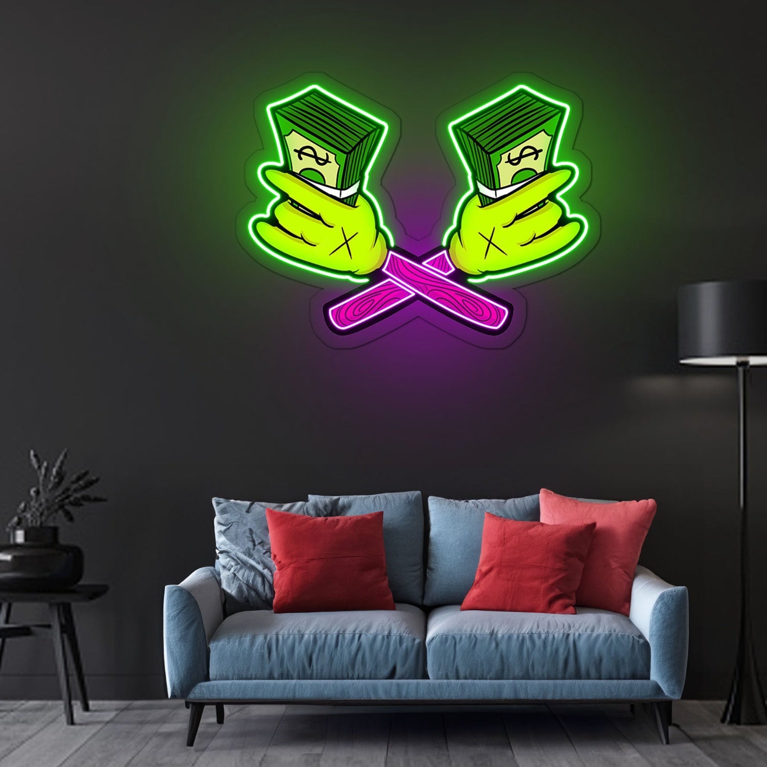 Money Cartoon Led Neon Sign X Acrylic Artwork | Shineneon