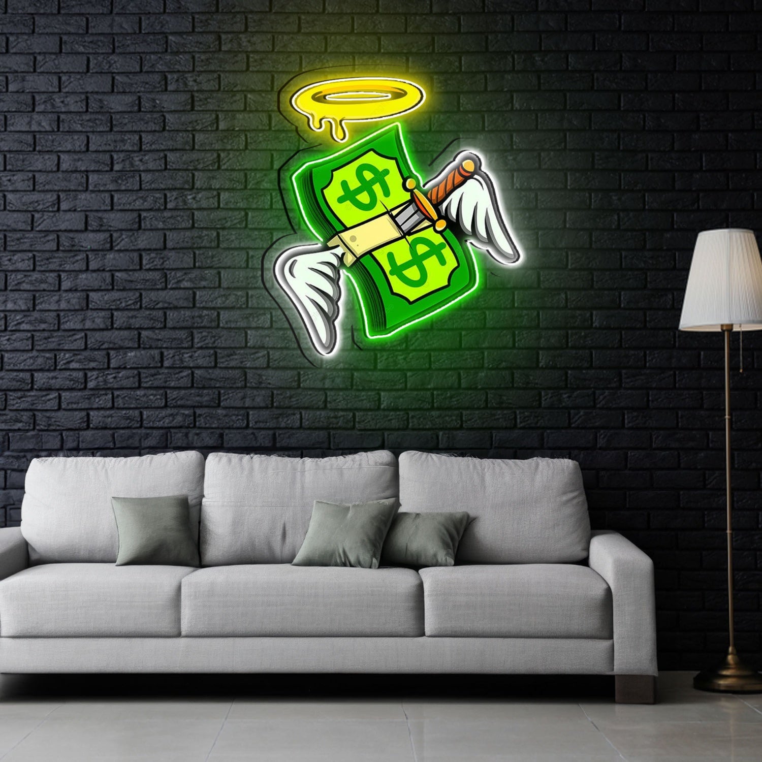 Money Floated Led Neon Sign X Acrylic Artwork | Shineneon