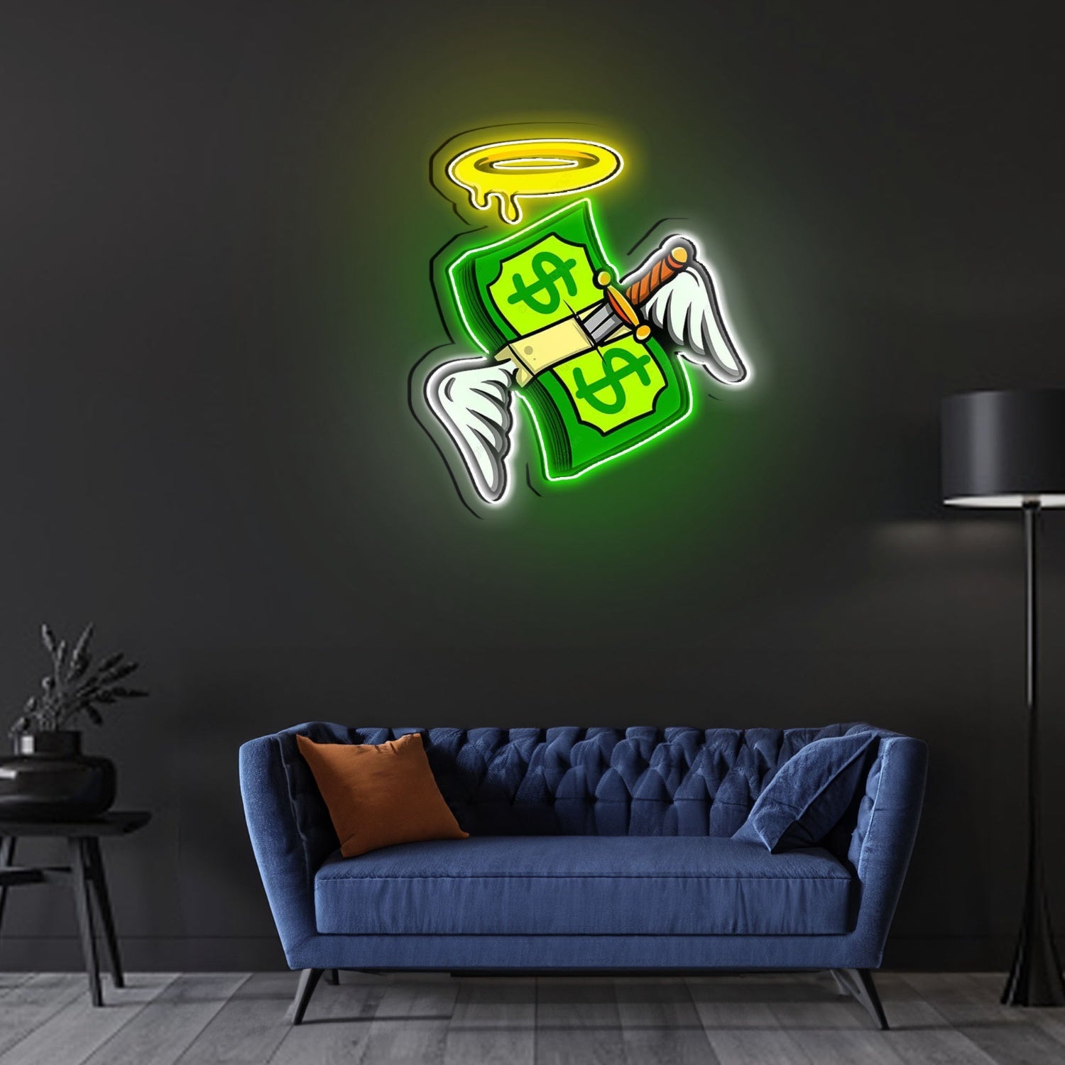 Money Floated Led Neon Sign X Acrylic Artwork | Shineneon