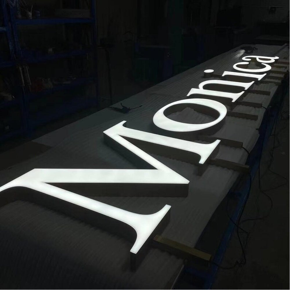 Monica 3D Frontlit And Backlit Channel Letter Led Light Sign - Shineneon
