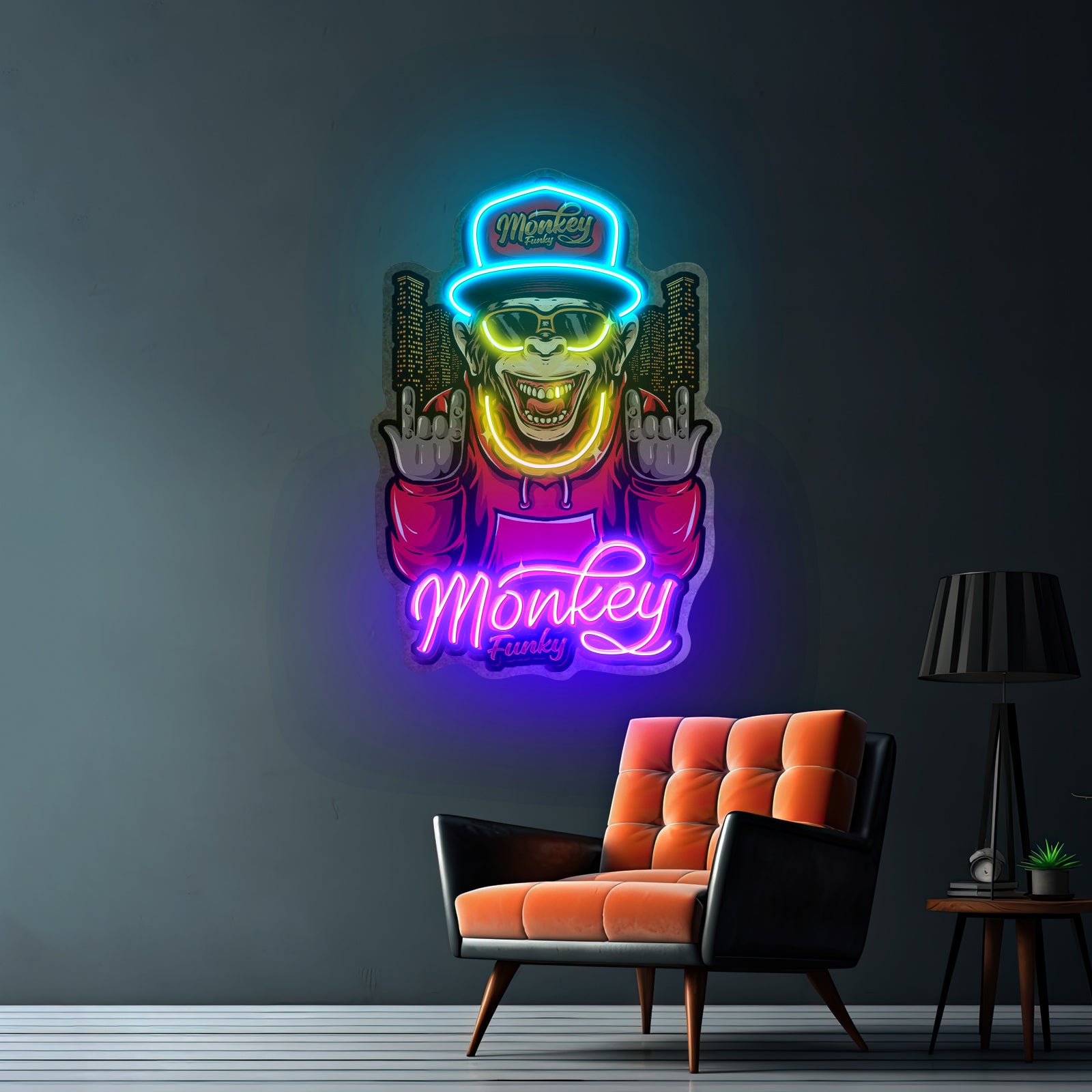 Monkey Gold Chain Led Neon Sign Light Custom Led Signs