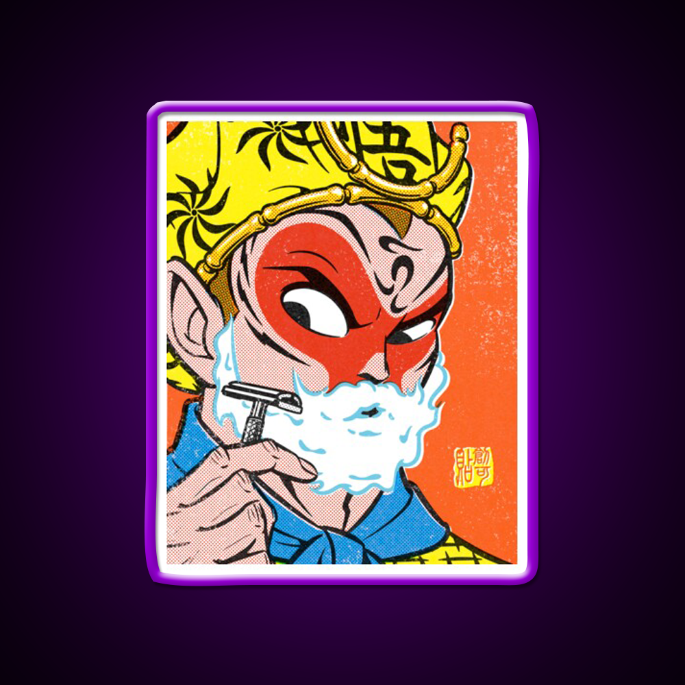 Monkey King Shaving Led Neon Sign Chinese Food Rgb Color