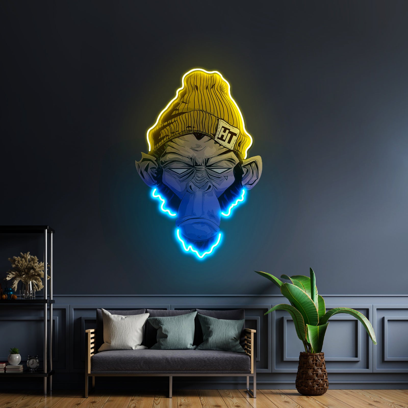 Monkey Neon Sign Chimpanzee Monkey Wall Art Led Acrylic Artwork For Sale