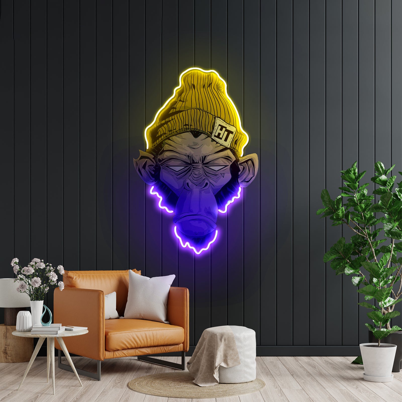 Monkey Neon Sign Chimpanzee Monkey Wall Art Led Acrylic Artwork For Sale