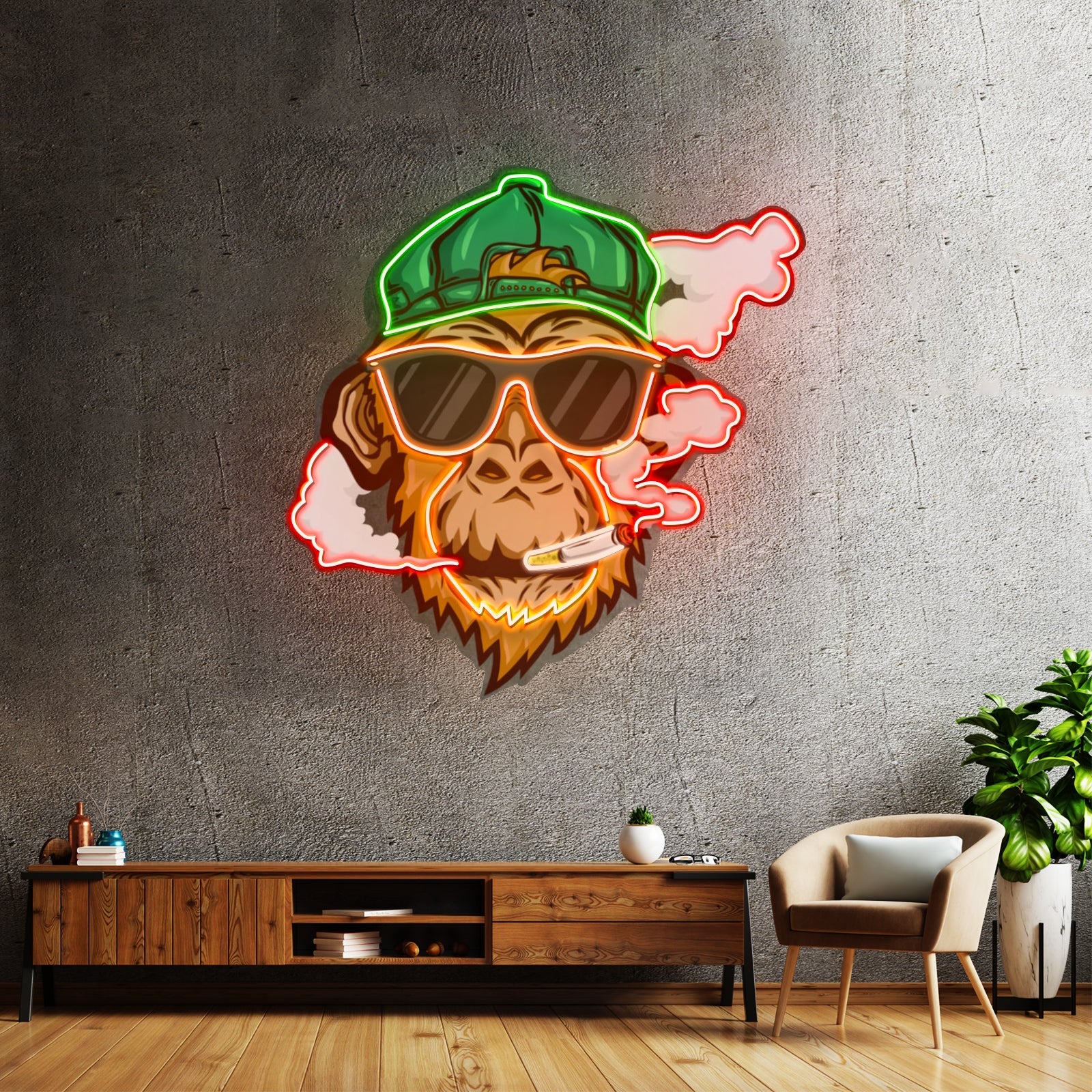 Monkey Smoking Cigar Led Neon Sign Light Custom Led Signs - Shineneon