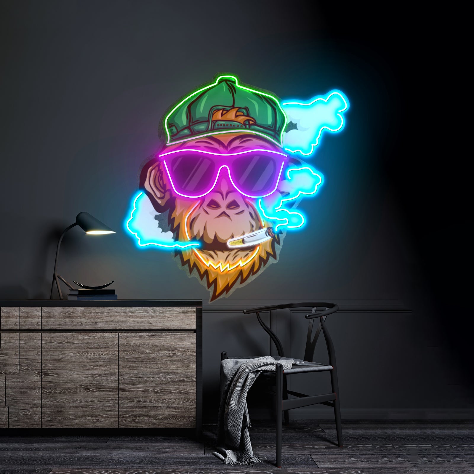Monkey Smoking Cigar Led Neon Sign Light Custom Led Signs